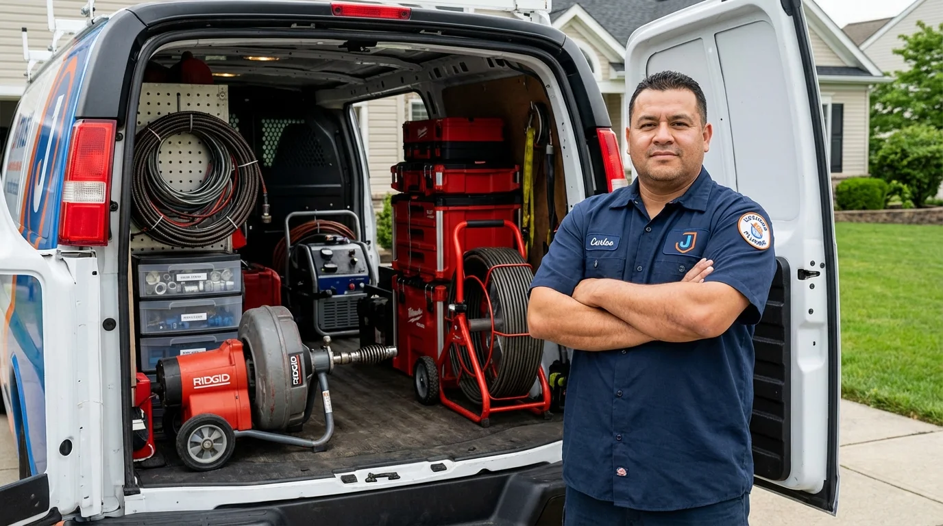 Professional drain cleaning equipment and Johns Plumbing LLC plumber in Kamas